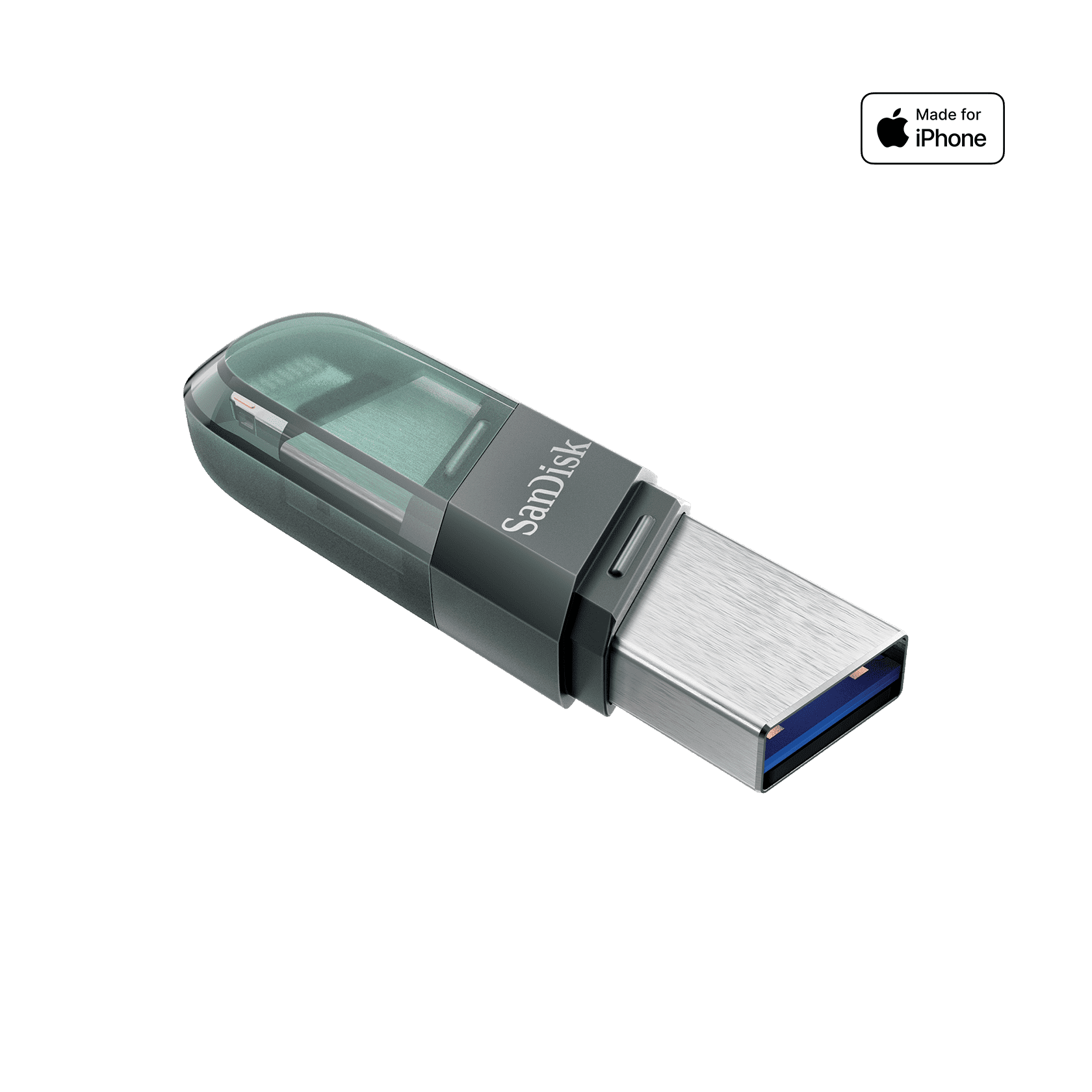 SanDisk 128GB iXpand Flash Drive Flip, for iPhone and iPad, Sea Green - SDIX90N-128G-GN6NE