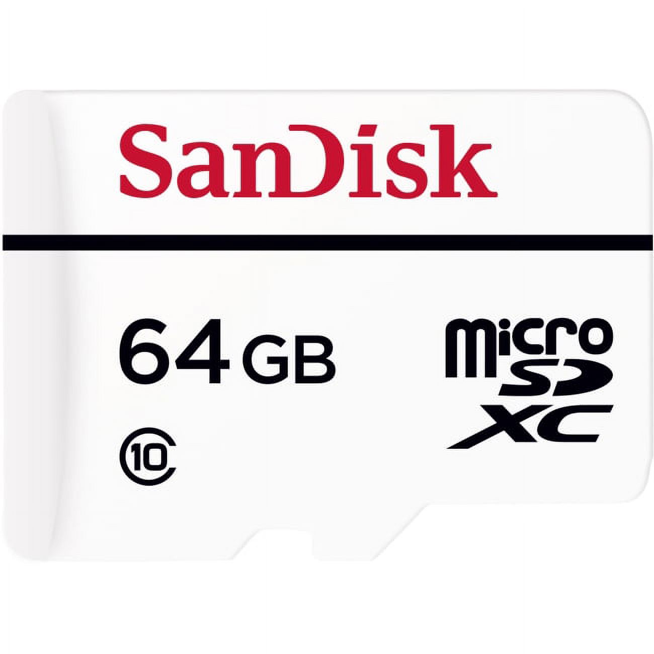 SanDisk 64GB microSDXC High Endurance Video Monitoring Card with Adapter - C10, Full HD, Micro SD Card - SDSDQQ-064G-G46A - image 1 of 8