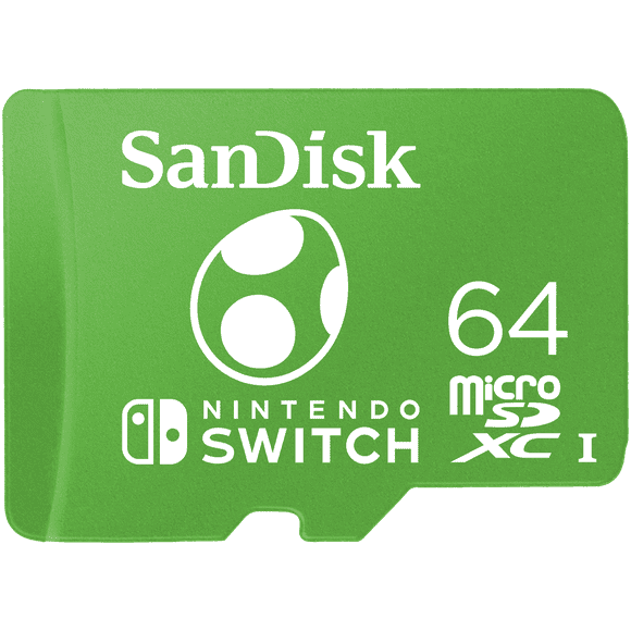 SanDisk 64GB microSDXC UHS-I Memory Card Licensed for Nintendo Switch, Made for Nintendo Switch 1 - Yoshi - SDSQXAO-064G-AW6ZN