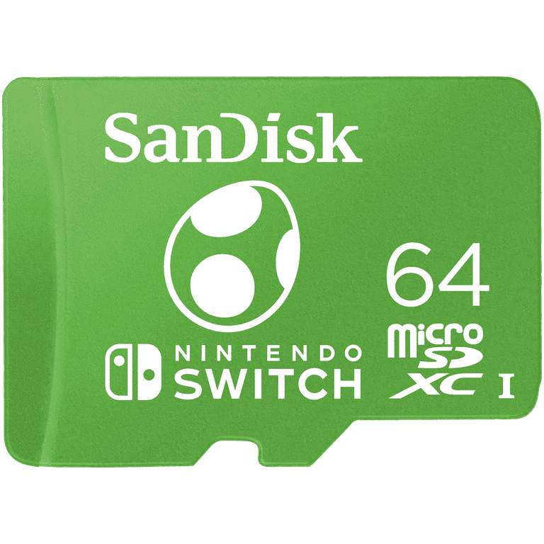 SanDisk 64GB microSDXC UHS-I Memory Card Licensed for Nintendo Switch,  Yoshi - SDSQXAO-064G-AW6ZN 