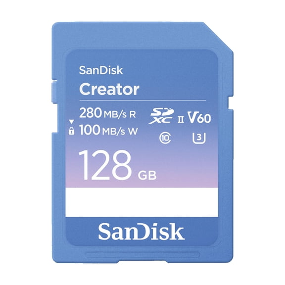 SanDisk 128GB Creator SD UHS-II Card, 4K UHD, 6K Video - SDSDXEP-128G-GNCIS