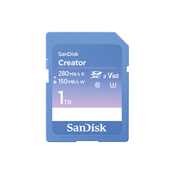 SanDisk 1TB Creator SD UHS-II Card, 4K UHD, 6K Video - SDSDXEP-1T00-GNCIS