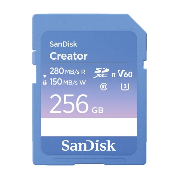 SanDisk 256GB Creator SD UHS-II Card, 4K UHD, 6K Video - SDSDXEP-256G-GNCIS