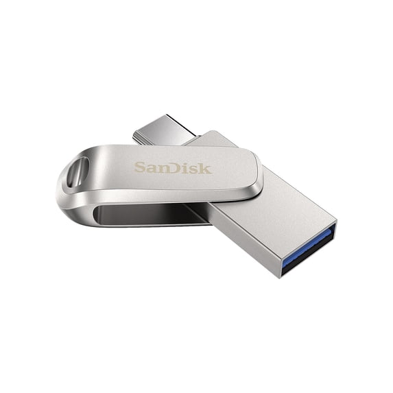 SanDisk® iXpand® Dual Drive USB-C Luxe Flash Drive, 64GB, Silver