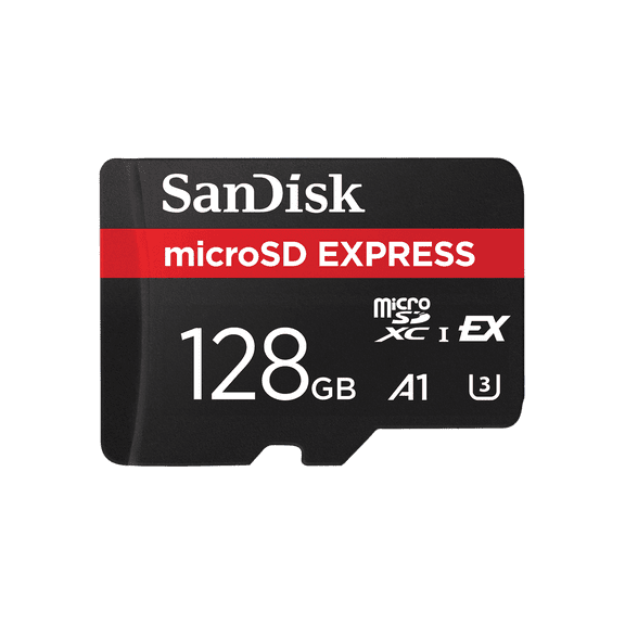 SanDisk 128GB microSD Express Card, PCIe NVMe Memory Card - SDSQXFN-128G-GN4NN