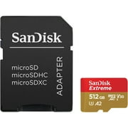 SanDisk Extreme 512GB Micro SDXC Flash Memory Card with Adapter