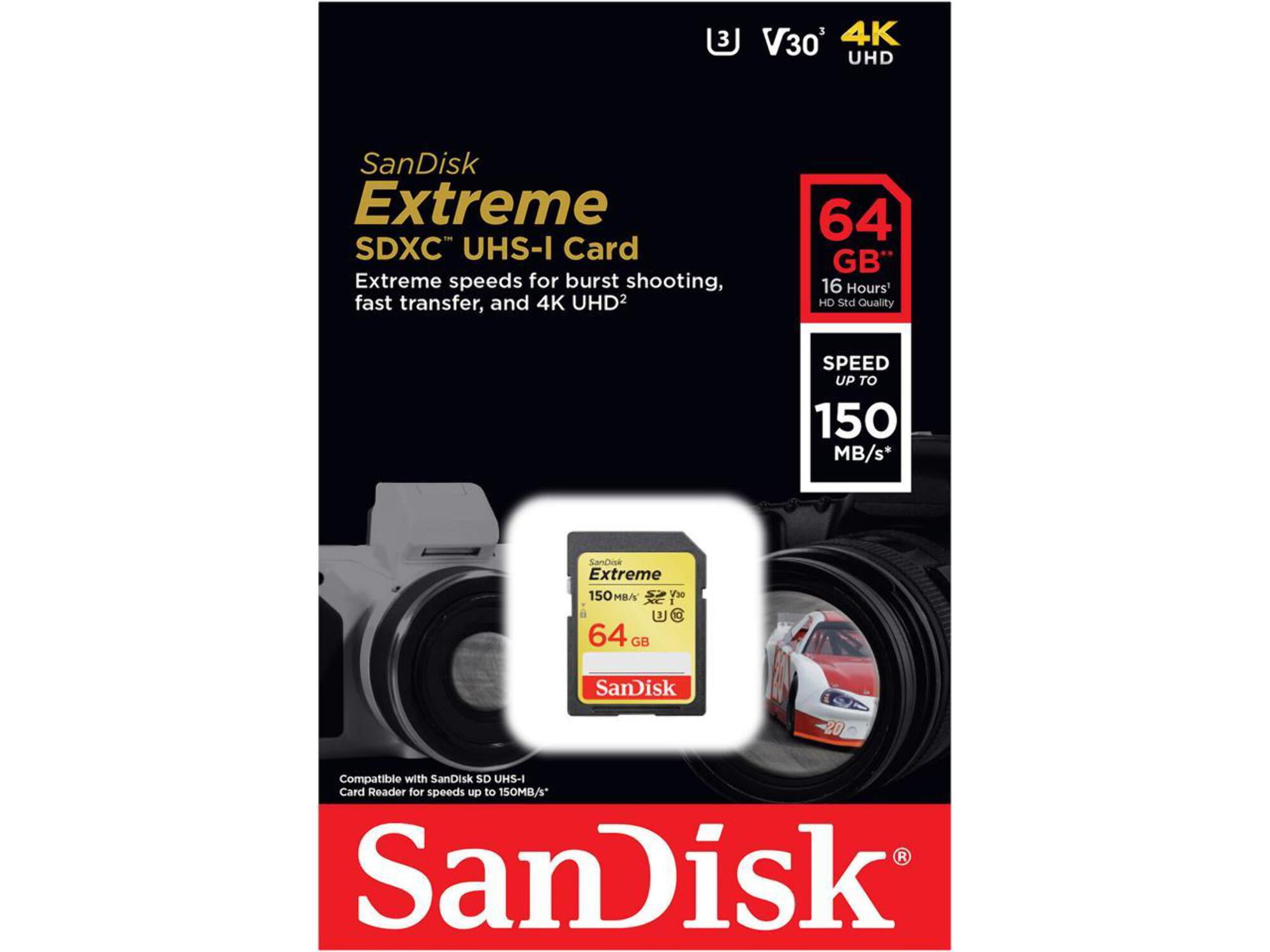 SanDisk 64GB Extreme UHS-I SDXC Memory Card SDSDXV6-064G-GNCIN