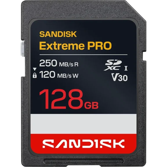 Sandisk NEW! 128GB Extreme PRO SD UHS-I V30 Memory Card, Up to 250MB/s Read (New 2026)