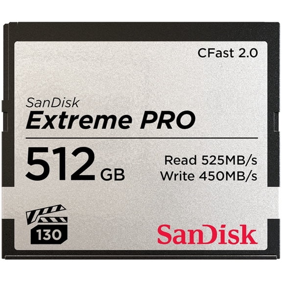 SanDisk SDCFSP-512G-A46D Extreme Pro CFast 2.0 512GB Full HD 4K Video Recording