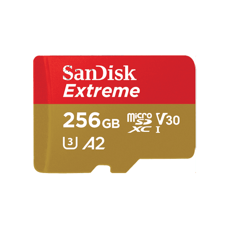 SanDisk 256GB Extreme microSDXC UHS-I Card (Up to 160 MBPs) - SDSQXAV-256G-AN6MA