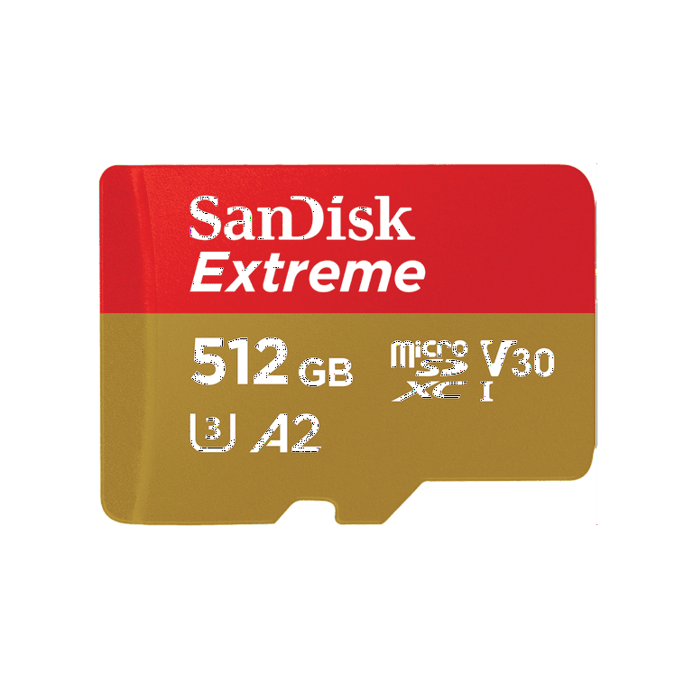 SanDisk Extreme 512GB MicroSDXC UHS-I Memory Card - SDSQXAV SanDisk Extreme 512GB MicroSDXC UHS-I Memory Card - SDSQXAV