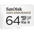 thumbnail image 1 of SanDisk High Endurance 64GB Micro SDXC Flash Memory Card with Adapter, 1 of 3