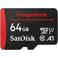 thumbnail interactive-video image 1 of SanDisk ImageMate 64GB Micro SDXC Flash Memory Card with Adapter, 1 of 9