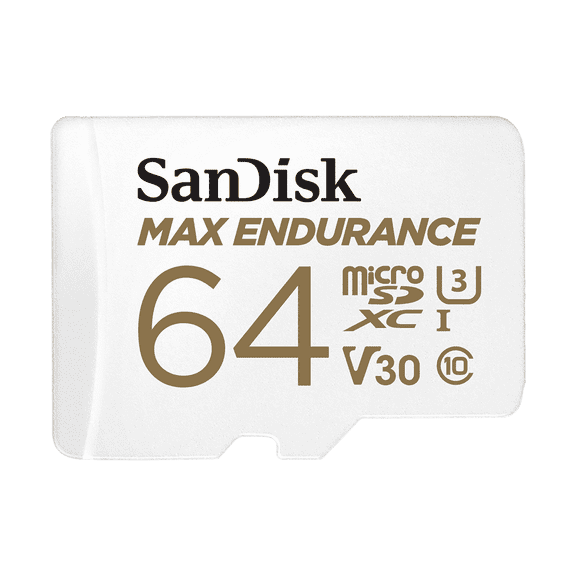 SanDisk MAX ENDURANCE UHS-I Class 10 MicroSDXC 64GB Memory Card with 100MBPS Read Speed and 40MBPS Write Speed for Home Security and Dash Cameras