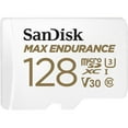 thumbnail image 1 of SanDisk MAX ENDURANCE UHS-I Class 10 MicroSDXC 128GB Memory Card with Micro SD Adapter, 100MBPS Read Speed, and 40MBPS Write Speed, 1 of 2