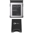 thumbnail image 1 of SanDisk PRO-CINEMA 640GB CFexpress Type-B Memory Card, Bundle with USB-C CFexpress Type-B and SD Card Reader, 1 of 8