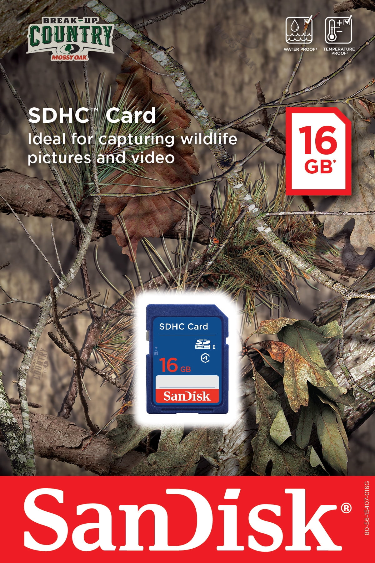 SanDisk SDHC/SDXC Mossy Oak Memory Card 16GB - Blue - SDSDBNN-016G-AW6WN