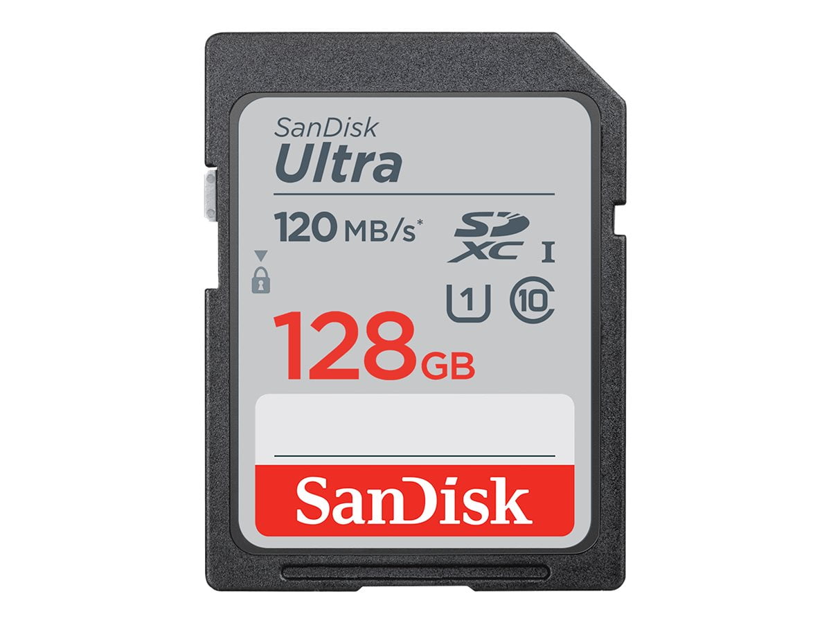 SanDisk SDSDUN4128GAN6IN 128GB Ultra UHSI SDXC Memory Card Class 10 & UHSI, 120MBs