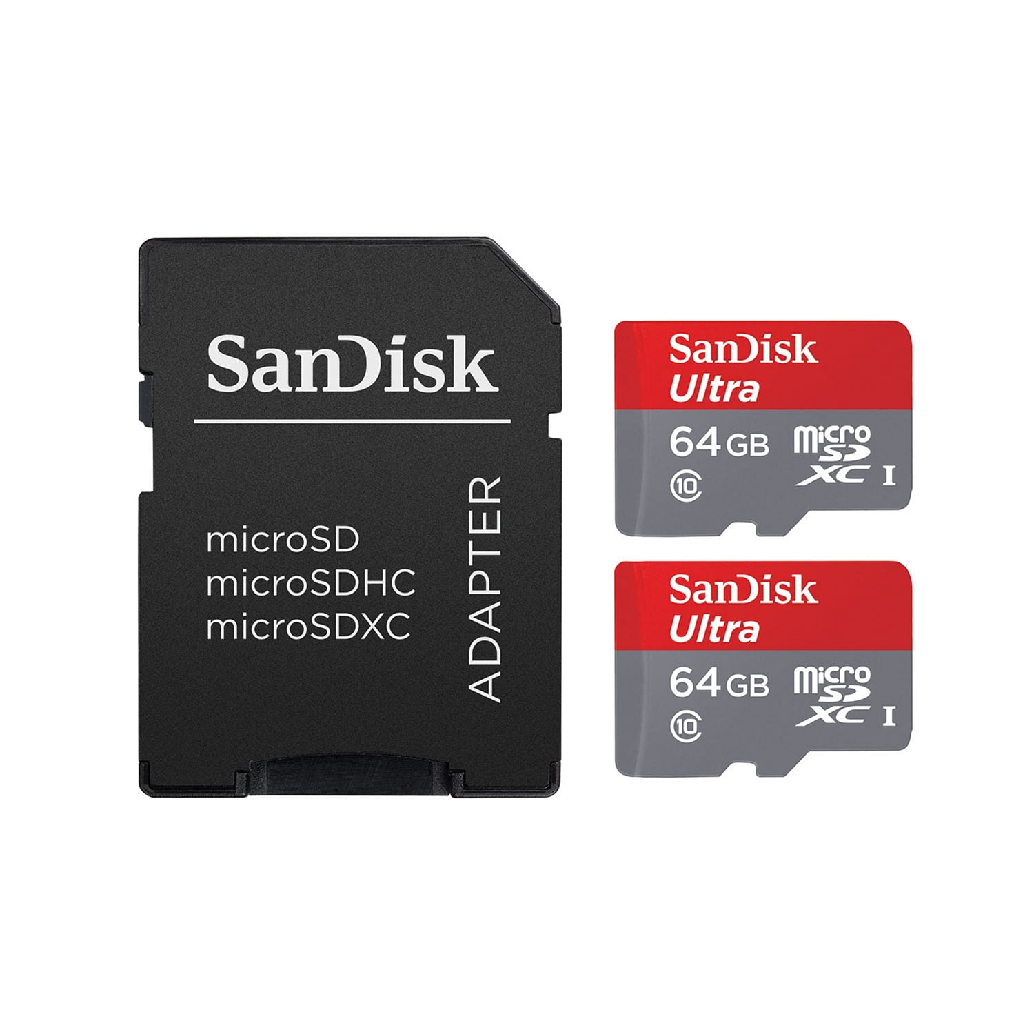 SanDisk 64GB Ultra microSDXC UHS-1 Memory Card 2-Pack with Adapter
