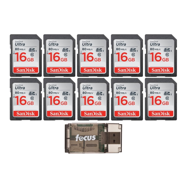 SanDisk Ultra 16GB Class 10 SD Memory Card (10-Pack) for Compact