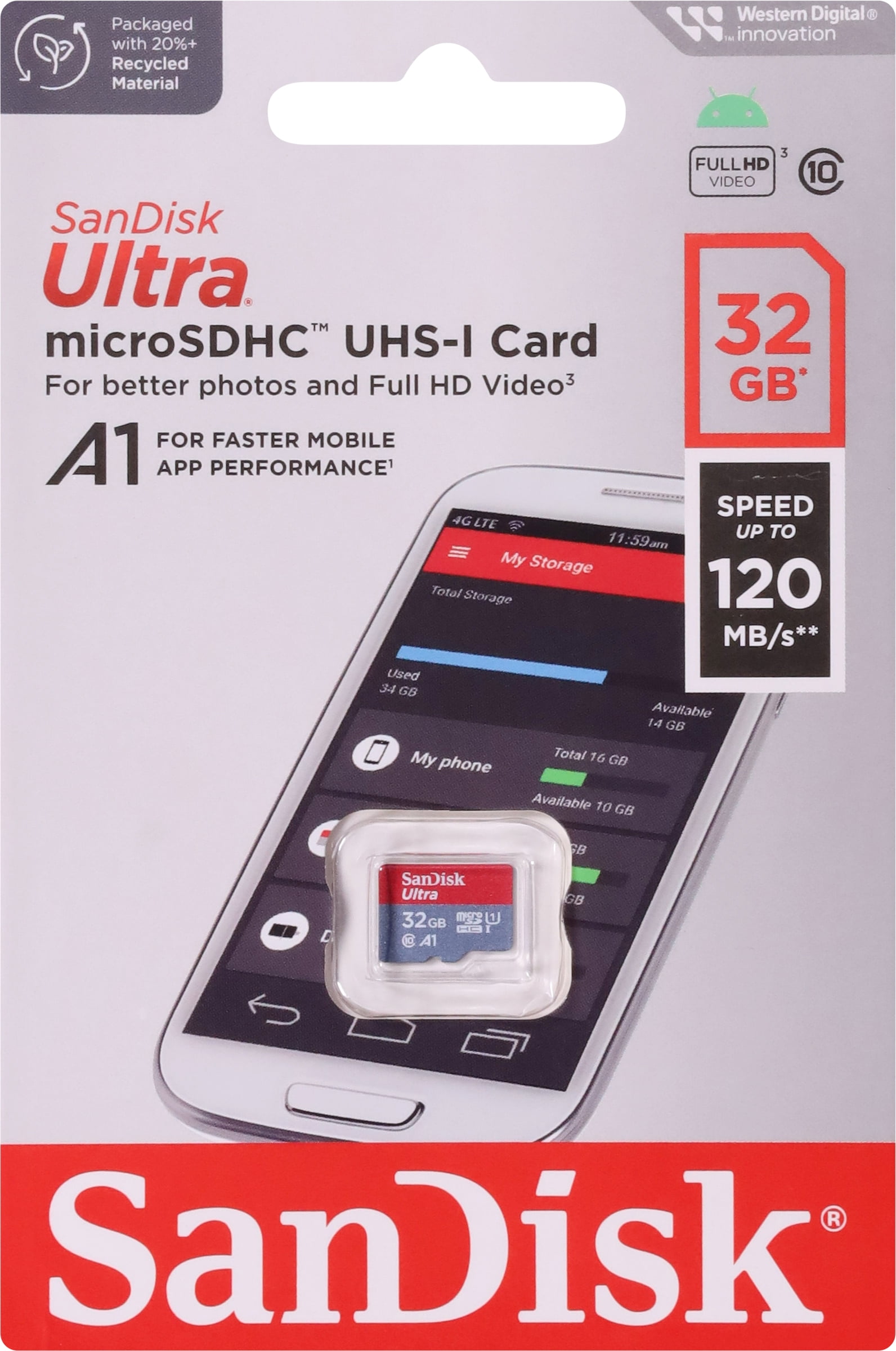 SanDisk Ultra 32 GB Class 10/UHS-I (U1) microSDHC, 1