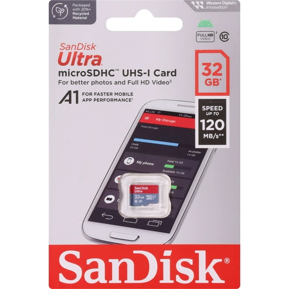 SanDisk Ultra 32 GB Class 10/UHS-I (U1) microSDHC, 1