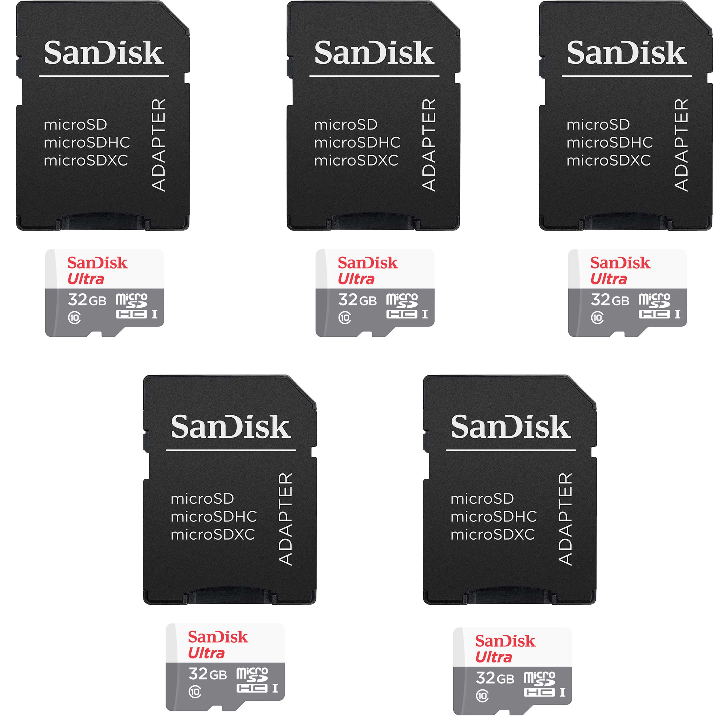SanDisk Ultra 32GB Micro SDHC Flash Memory Card with Adapter, 5 Total Count