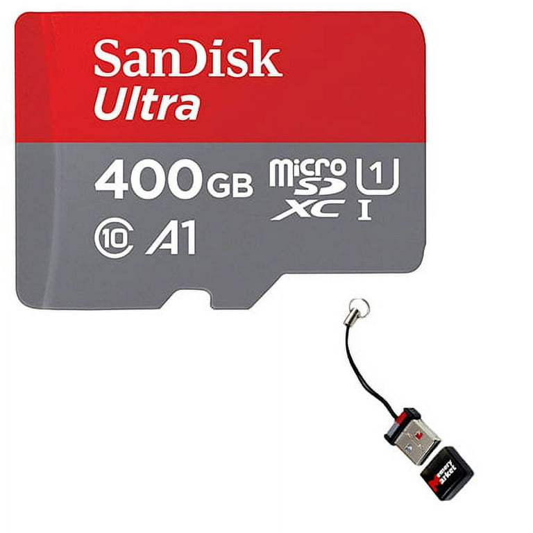 Cartão de memória SanDisk 400GB Ultra microSDXC UHS-I com adaptador - 100  MB/s, C10, U1, Full HD, A1, cartão micro SD - SDSQUAR-400G-GN6MA