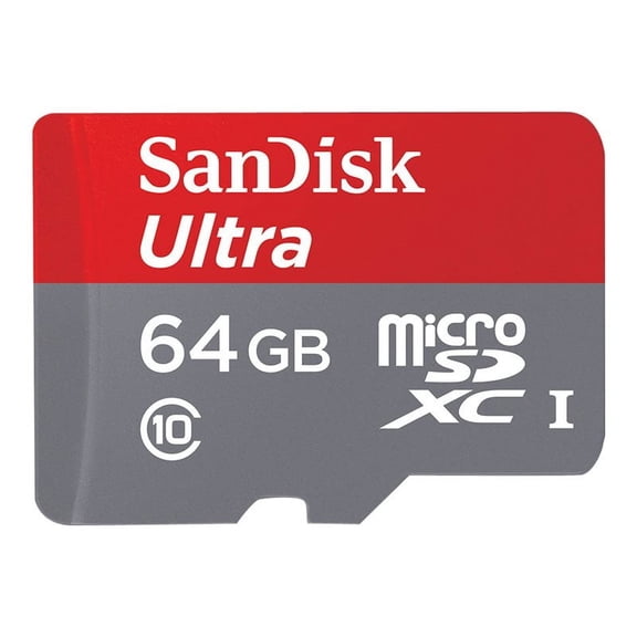 SanDisk Ultra 64GB MicroSDXC Class 10 UHS Memory Card Speed Up To 30MB/s With Adapter, Frustration-Free Packaging - SDSDQU-064GB-