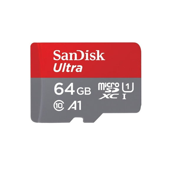 SanDisk 64GB Ultra microSDXC A1 UHS-I/U1 Class 10 Memory Card with Adapter, Speed Up to 140MB/s (SDSQUAB-064G-GN6MA)