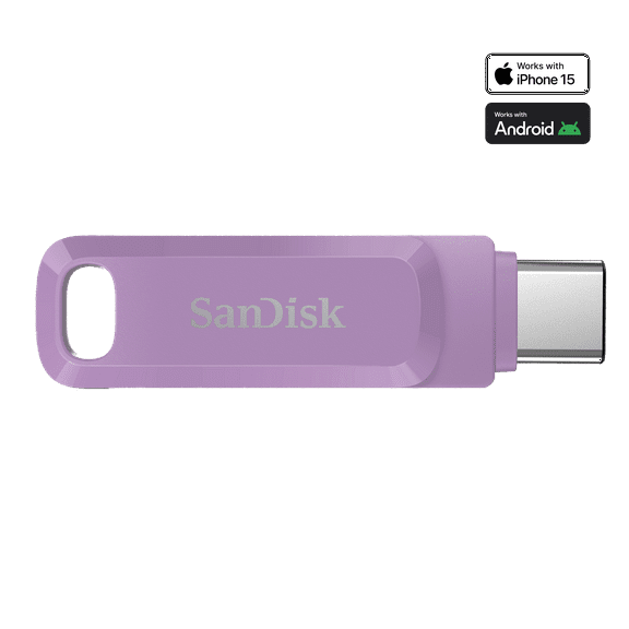 SanDisk 256GB Ultra Dual Drive Go USB Type-C Flash Drive, Lavender - SDDDC3-256G-G46L