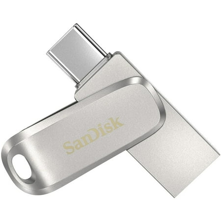 SanDisk - Ultra Dual Drive Luxe 128GB USB 3.1, USB Type-C Flash Drive - Silver