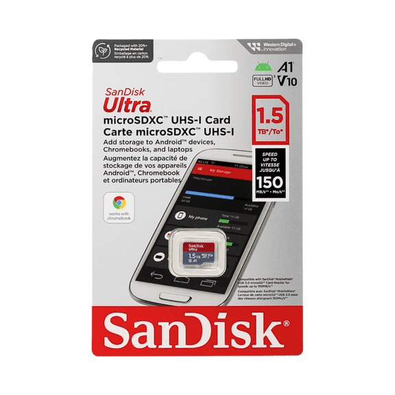 SanDisk Ultra - Flash memory card (microSDXC to SD adapter included) - 1.5 TB - A1 / UHS Class 1 / Class10 - microSDXC UHS-I