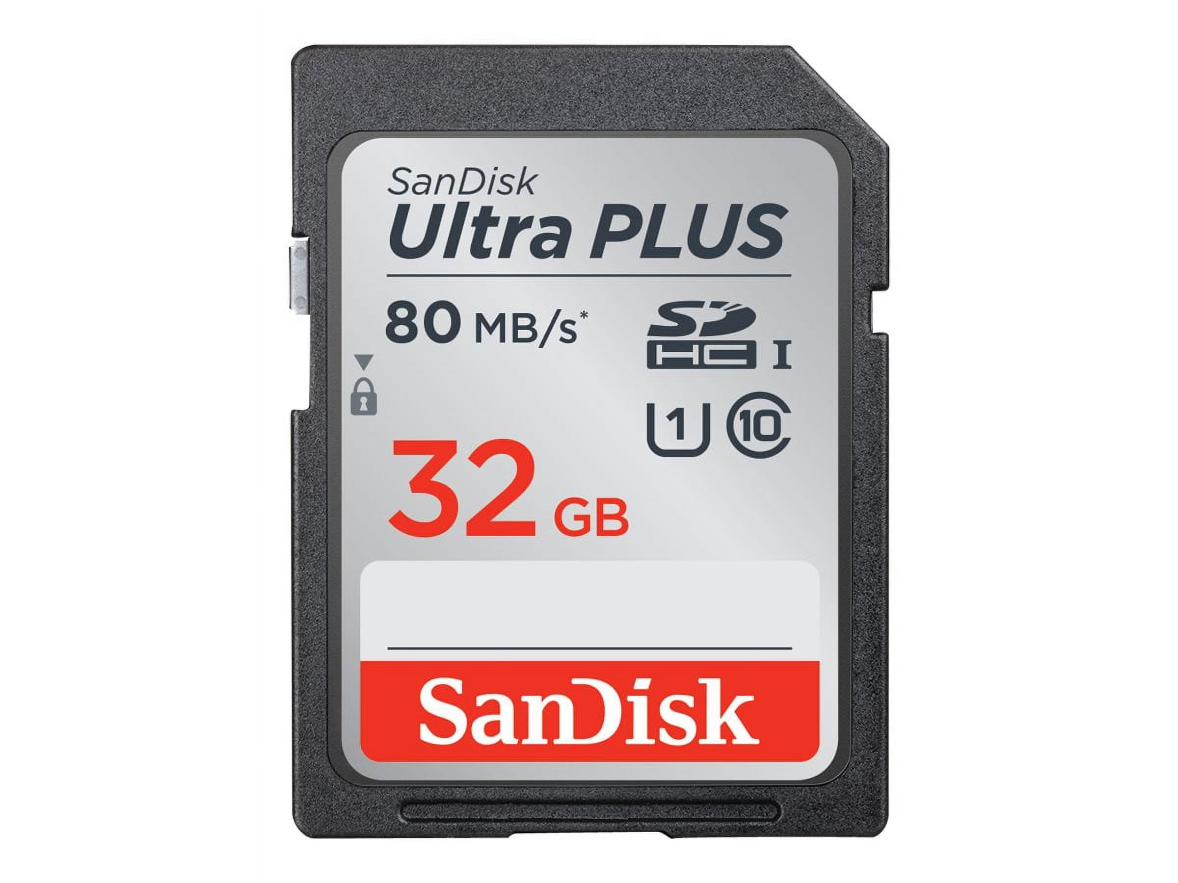 SanDisk Ultra PLUS - Flash memory card - 32 GB - UHS Class 1 / Class10 - SDHC UHS-I