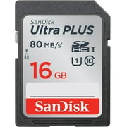 SanDisk Ultra PLUS UHS-1 16GB SD Card, Class 10