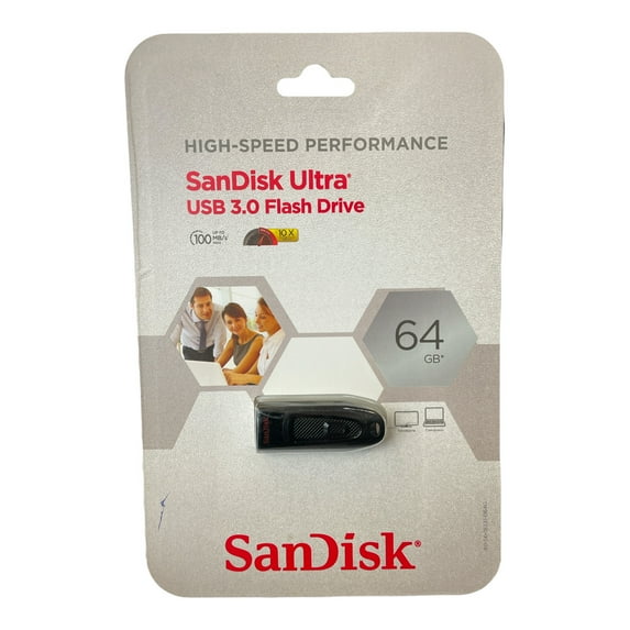 SanDisk Ultra USB 3.0 Flash Drive, 64GB High Speed (Black)