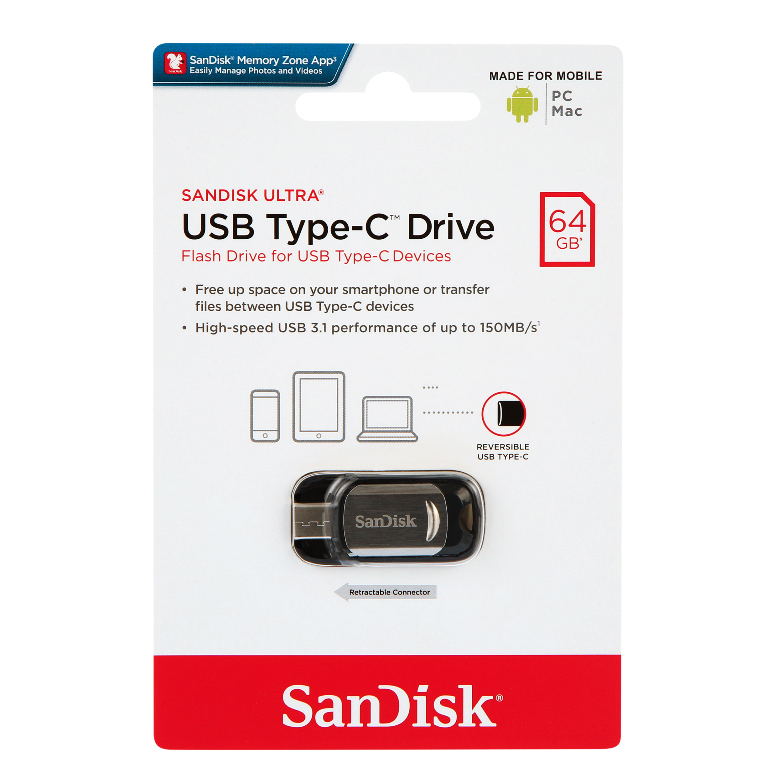 SanDisk Ultra USB Type-C 64GB Flash Drive (SDCZ450-064G-G46) - image 1 of 5