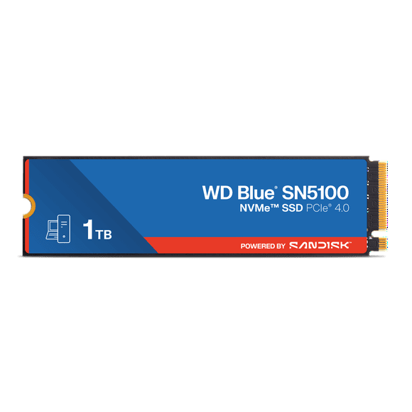 Western Digital 1TB WD Blue SN5100 NVMe SSD, Internal, PCIe Gen 4 NVMe M.2 - WDS100T5B0E-00CPE0
