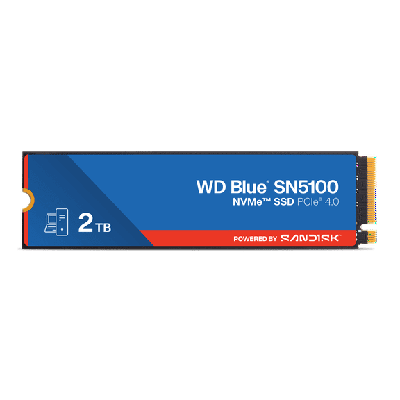 Western Digital 2TB WD Blue SN5100 NVMe SSD, Internal, PCIe Gen 4 NVMe M.2 - WDS200T5B0E-00CPE0