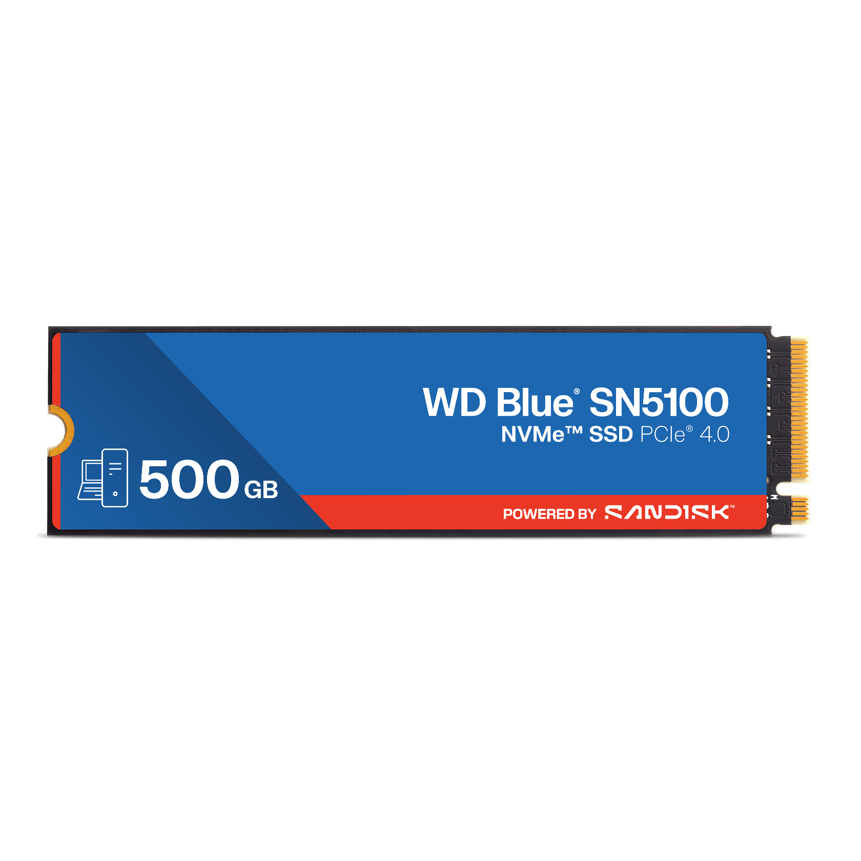 Western Digital 500GB WD Blue SN5100 NVMe SSD, Internal, PCIe Gen 4 NVMe M.2 - WDS500G5B0E-00CPE0