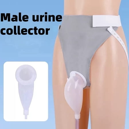 SanGlyptic Catheter for men, Urine Collection System, Reusable Portable Silicone Urinal with 2 Bags (1000ml & 2000ml), 1.2M Tube, and Adjustable Breathable Pants (men)
