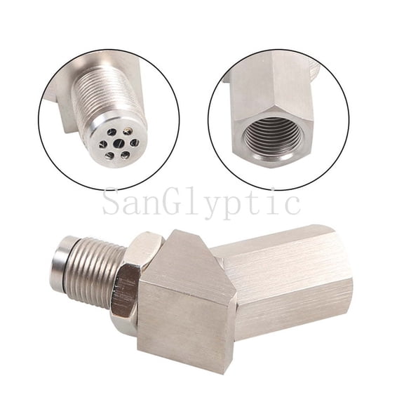 SanGlyptic Sensor Oxygen Angled 45-Degree Extender Connector Bung Catalytic Spacer Cars Silver Accessories Fix Light Durable