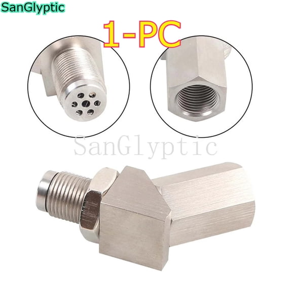 SanGlyptic Sensor Oxygen Angled 45-Degree Extender Connector Bung Catalytic Spacer Cars Silver Accessories Fix Light Durable