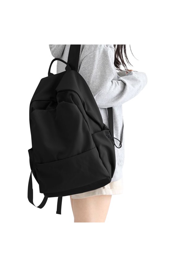 Unisex Lightweight Water-Resistant Backpack, Black