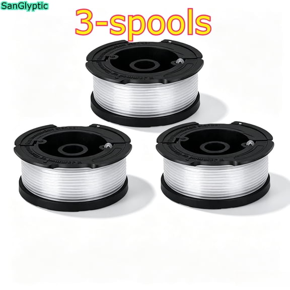 SanGlyptic Weed Eater String Compatible with Black+Decker, 30ft 0.065" AF-100 Replacement Spool, Autofeed String Trimmer Line Fit for Black+Decker Weed Wacker