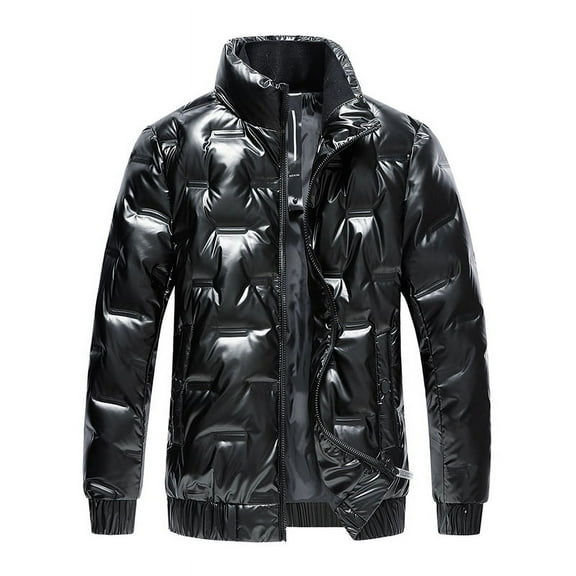 SanKhan Men Down Jacket Outwear Puffer Coats Casual Zip Up Windbreaker Lightweight Winter Jackets Black