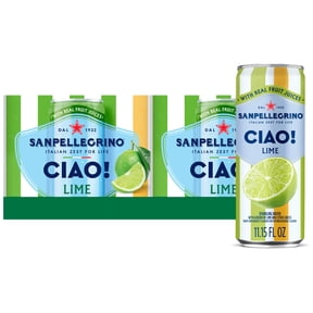 Sanpellegrino CIAO Lime Sparkling Flavored Water with Real Fruit Juices, 24-Pack