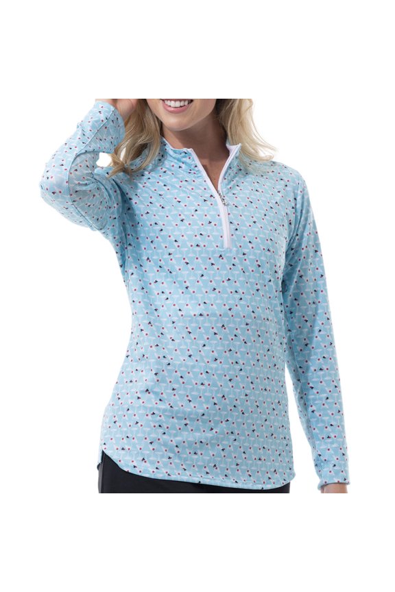 Solcool Hot Toddy Print Blue Multi Outerwear Women XS