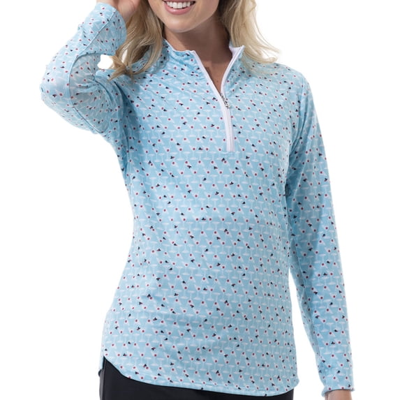 SanSoleil Solcool Hot Toddy Print Blue Multi Outerwear Women XXL