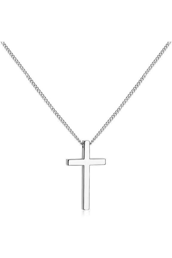 2.2mm Pure Titanium Twist Link Chain Cross Necklace for Men Women Sensitive Skin, Ultra Light Welded Skin Friendly Oval Chain for New Year Valentines Day Birthday, 23.62 Inches